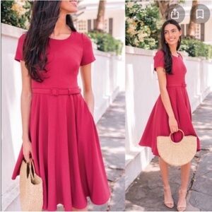 New Gal Meets Glam Elegant Candy Apple Belted Dress 16